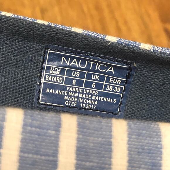 NWOT Nautica Bayard Blue & White Stripe Knotted Flats Size 8 - Picture 9 of 12